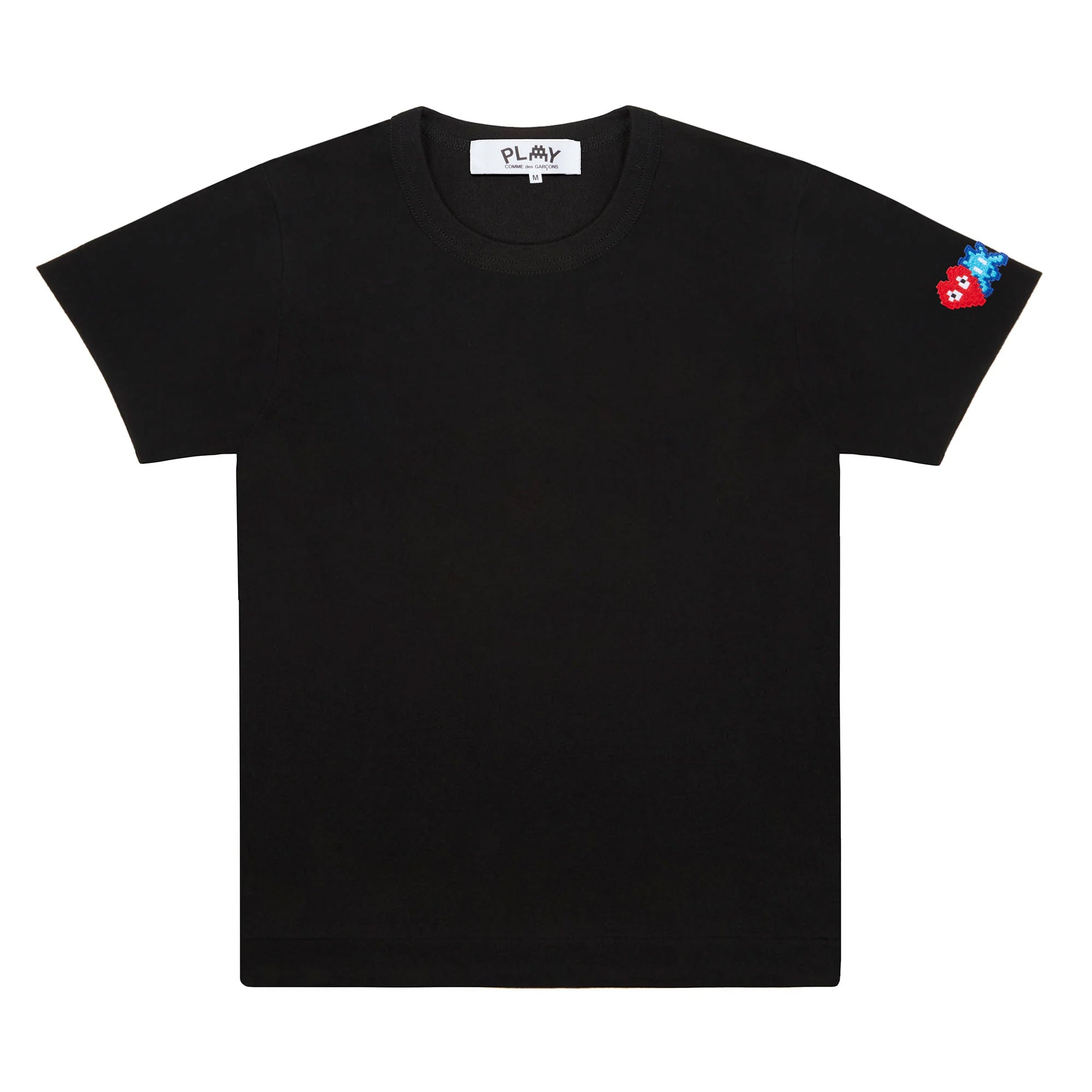 PLAY Invader T-Shirt Red and Blue Sleeve Emblem (Black)