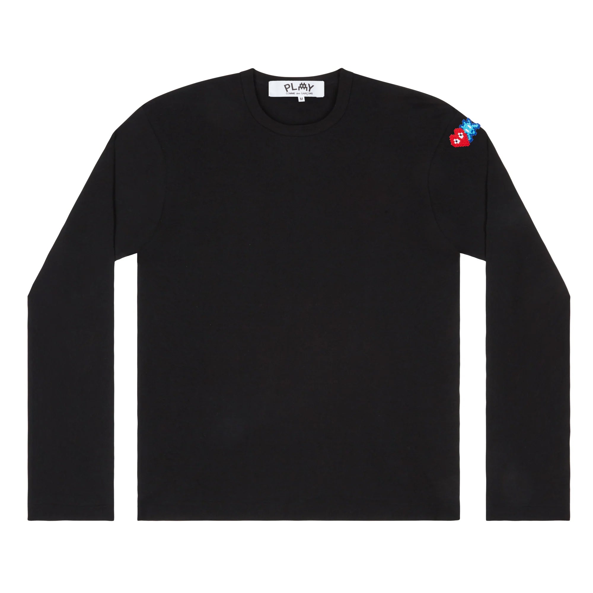 PLAY L/S Invader T-Shirt Red and Blue Sleeve Emblem (Black)