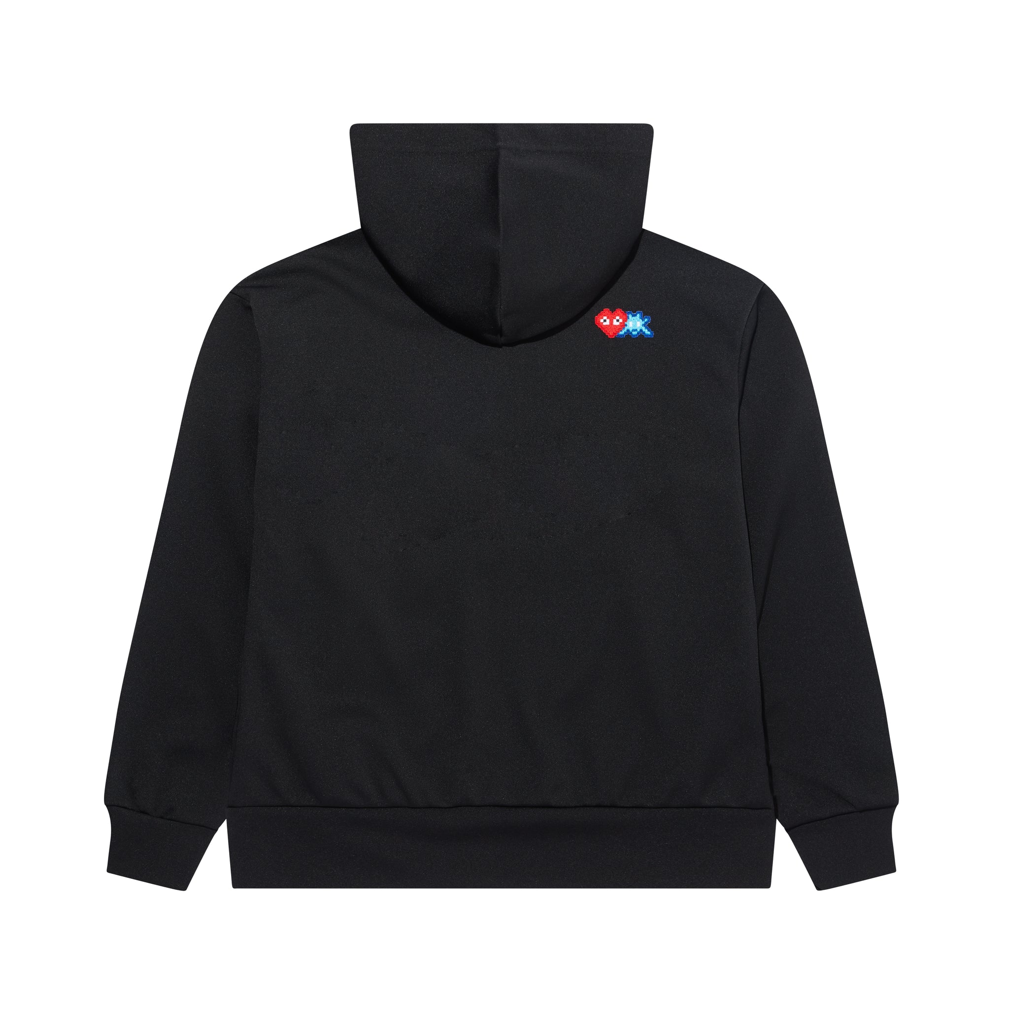 PLAY Zip Hooded Sweatshirt with Red Invader Heart and Blue Emblem (Black)