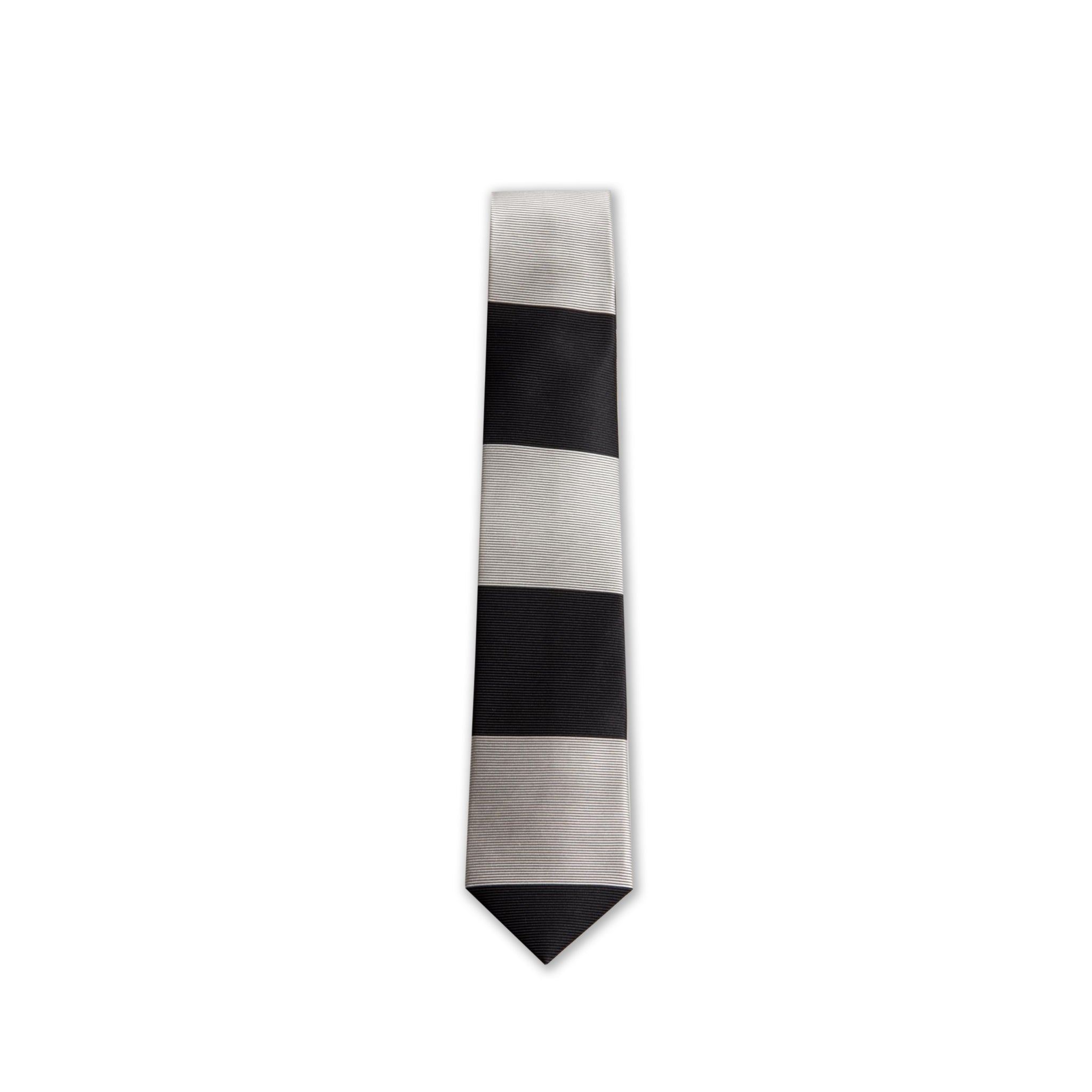 Wide Horizontal Stripe Silk Tie