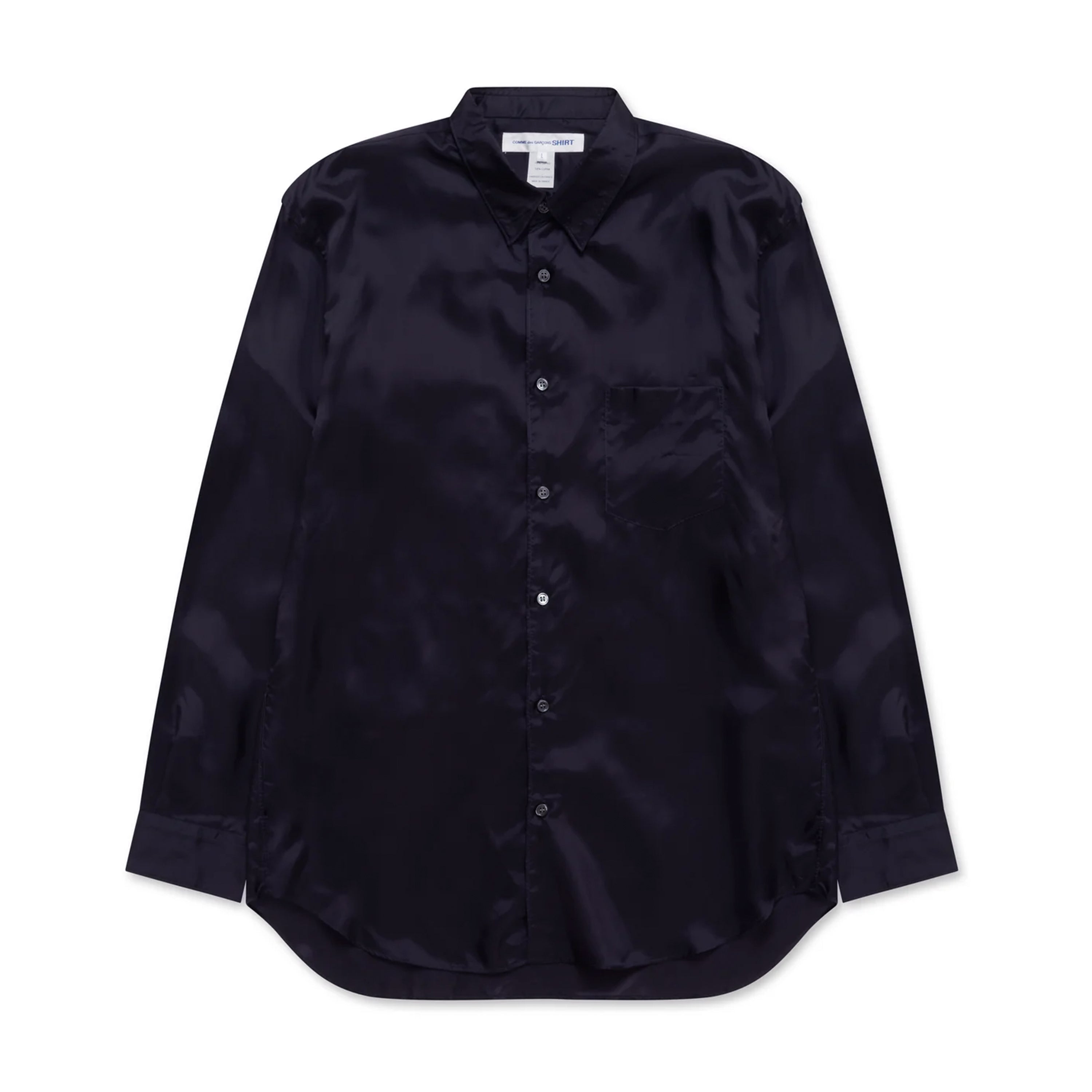 cdg dress shirt Patchwork Stripe Shirt FK-B009-S23-1 Blue Capsule chest patch pocket Comme des Garons Play Long