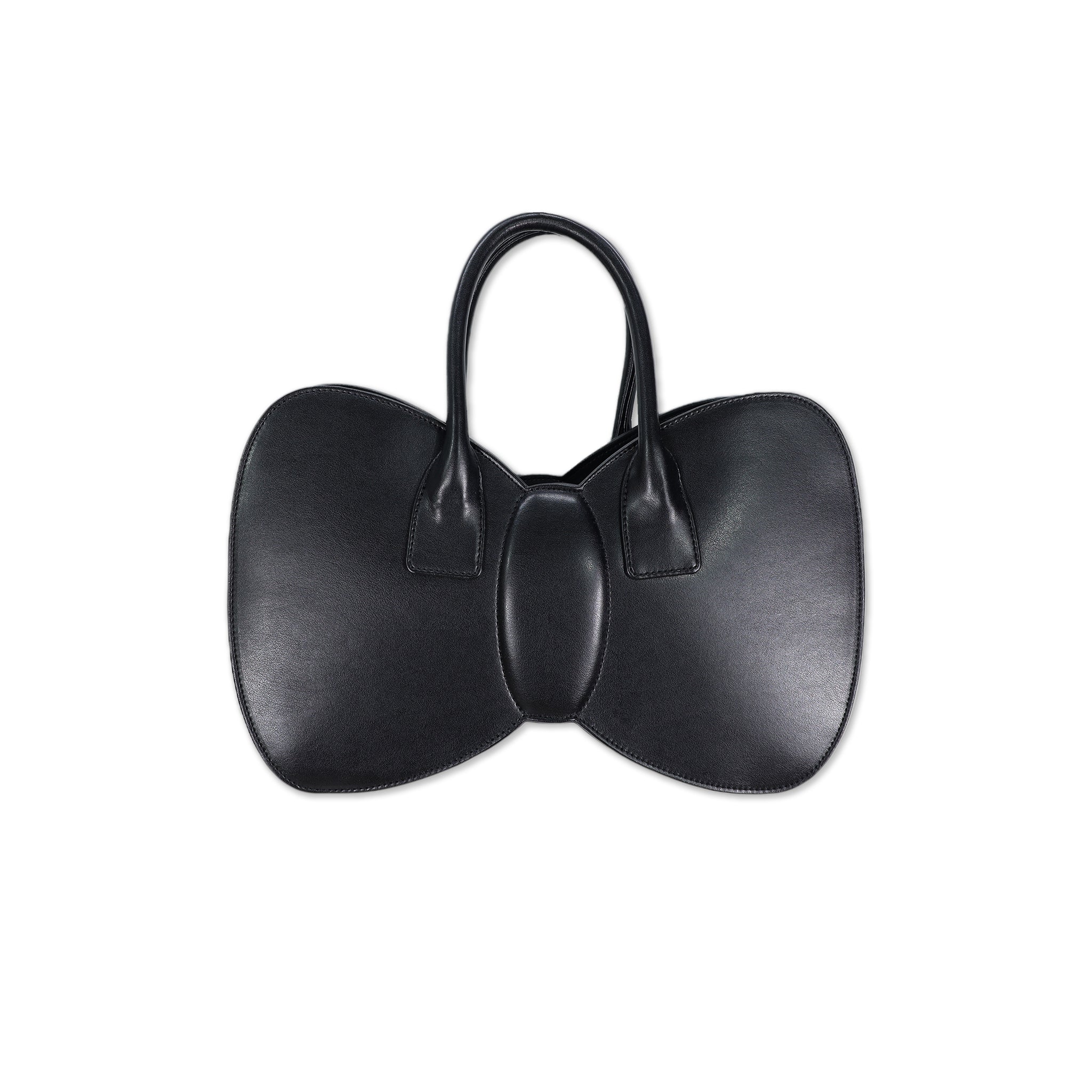 Faux Leather Bow Bag Black