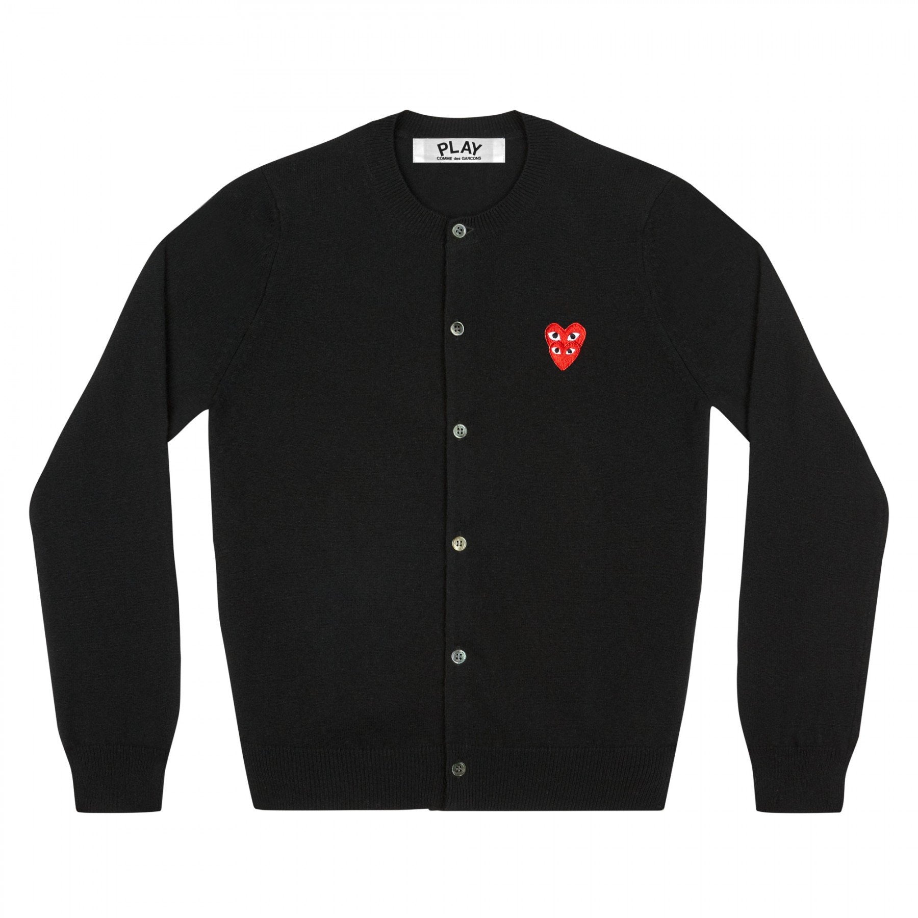PLAY Women's Cardigan with Red Family Heart (Black)