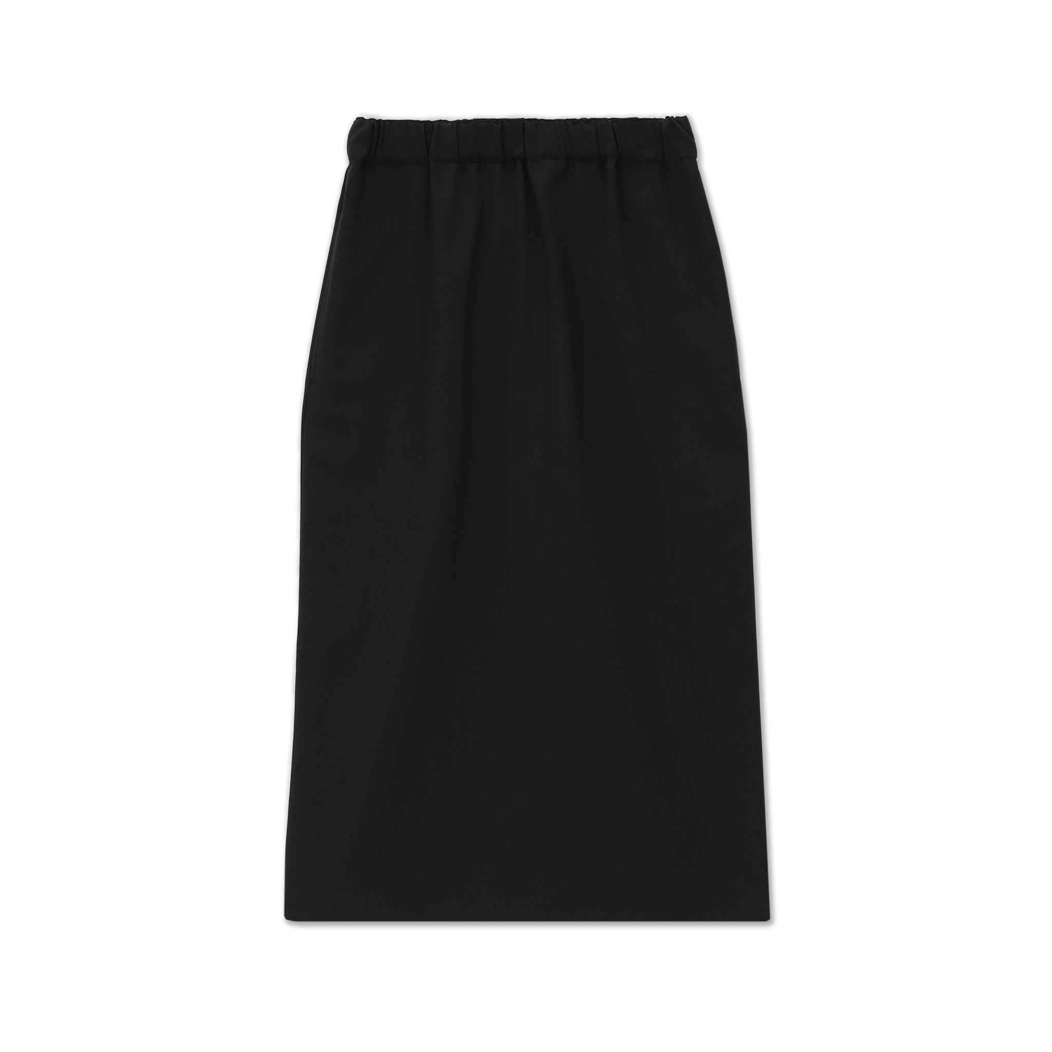 Poly Wool Gabardine Straight Skirt (Black)
