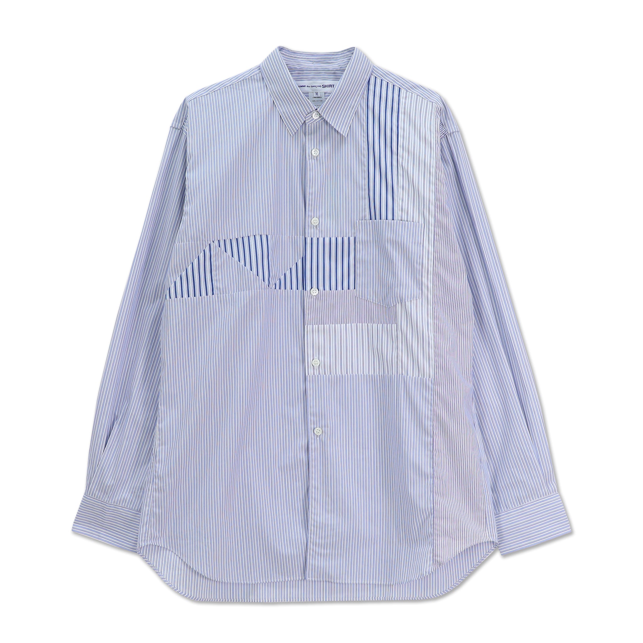 SHIRT FOREVER Yarn Dyed Chest Patchwork Shirt 01