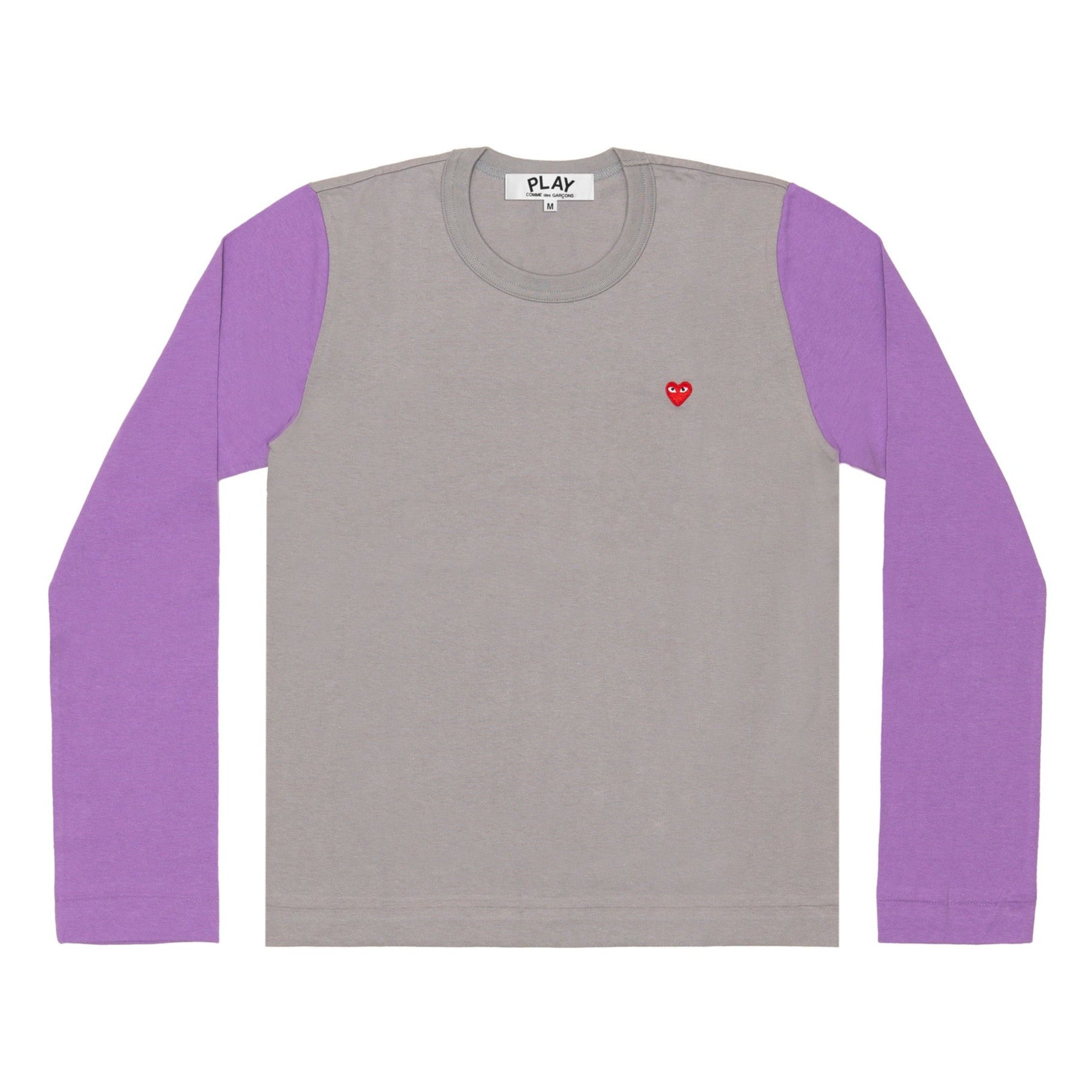 PLAY L/S BI-Colour Small Emblem T-Shirt (Grey/ Purple)