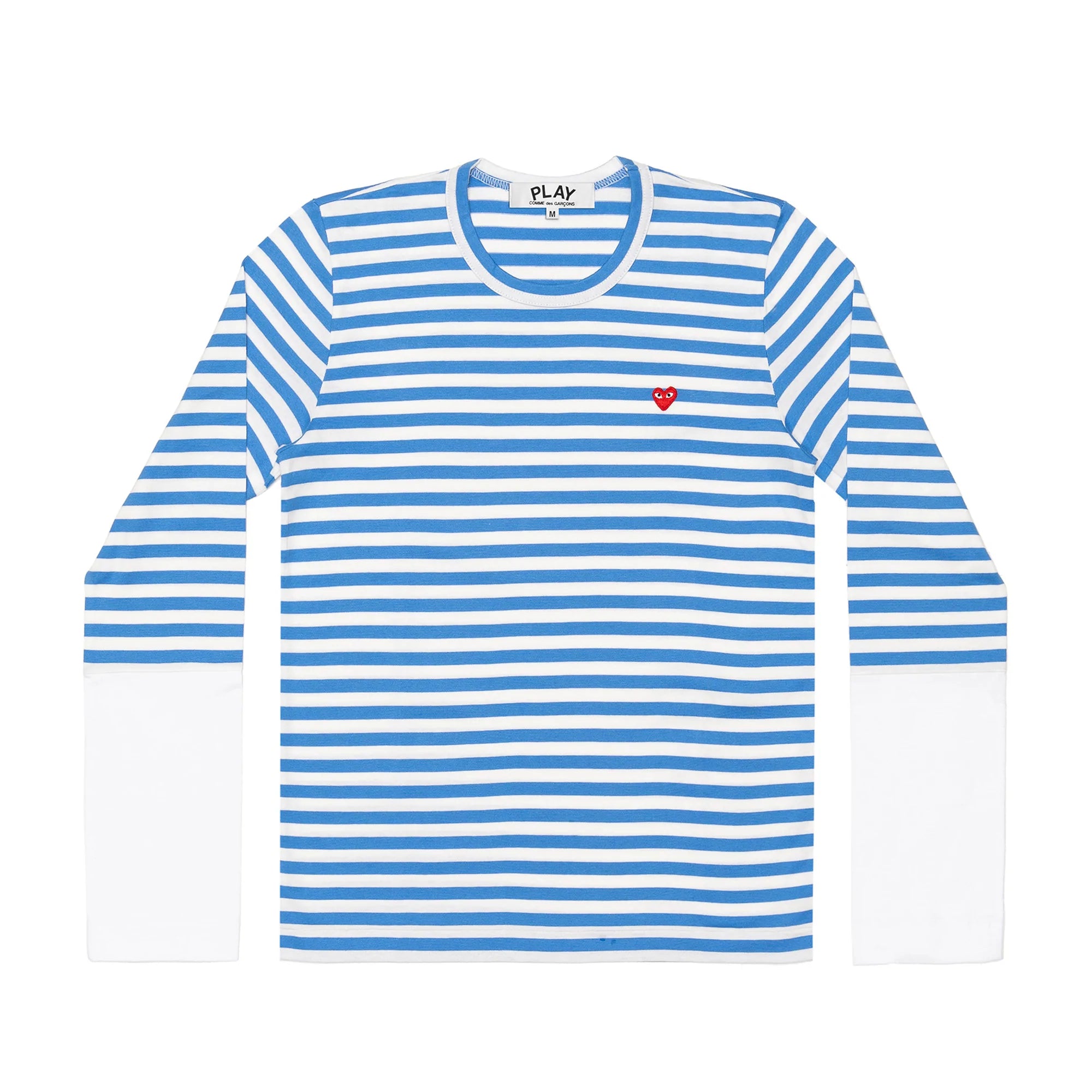 PLAY L/S BI-Colour Stripe White Sleeve T-Shirt (Blue/White)