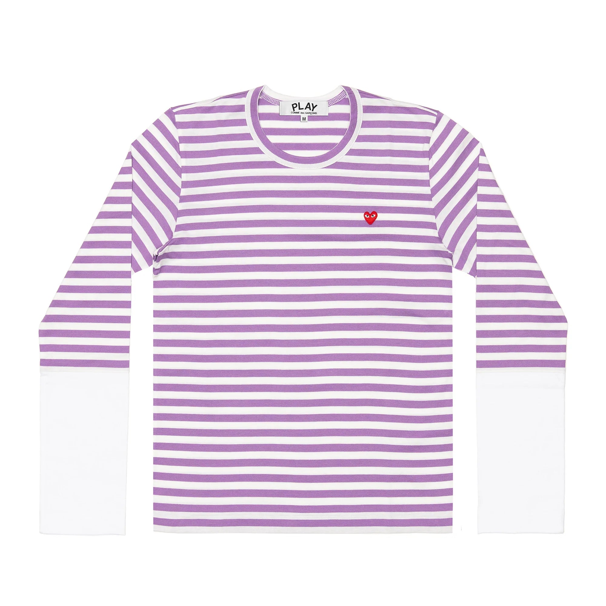 PLAY L/S BI-Colour Stripe White Sleeve T-Shirt (Purple/White)