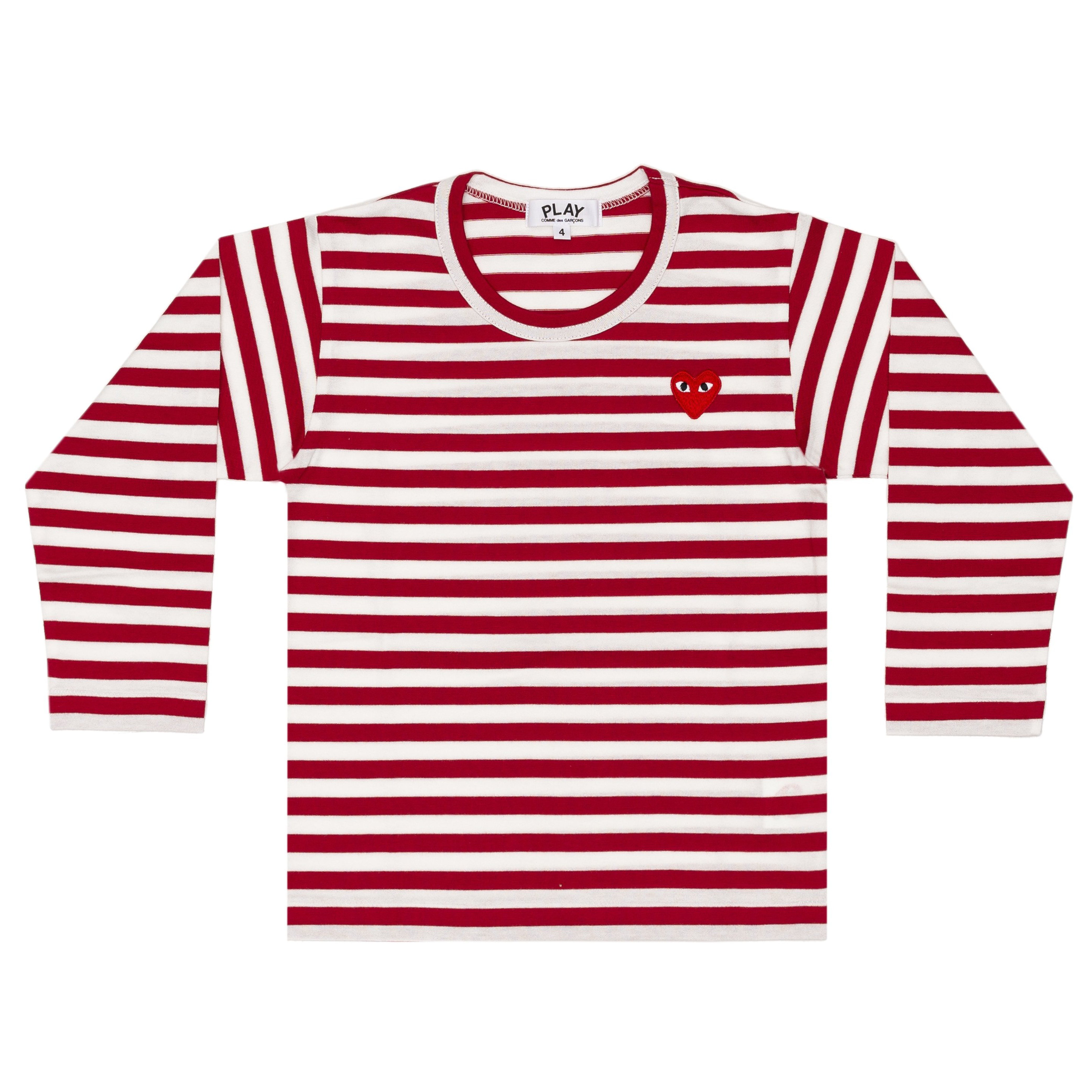 COMME des GARÇONS 長袖Tシャツ Sサイズ レッド/ストライプ PLAY Kids L/S Striped T-Shirt (Red) – COMME des GARÇONS Melbourne